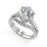 Kaila 6 Claw Crown Solitaire Cushion Cut Diamond Engagement Ring - Nivetta